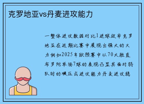 克罗地亚vs丹麦进攻能力